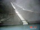 須川高原温泉 - 木の樋からお湯が注がれる大露天風呂